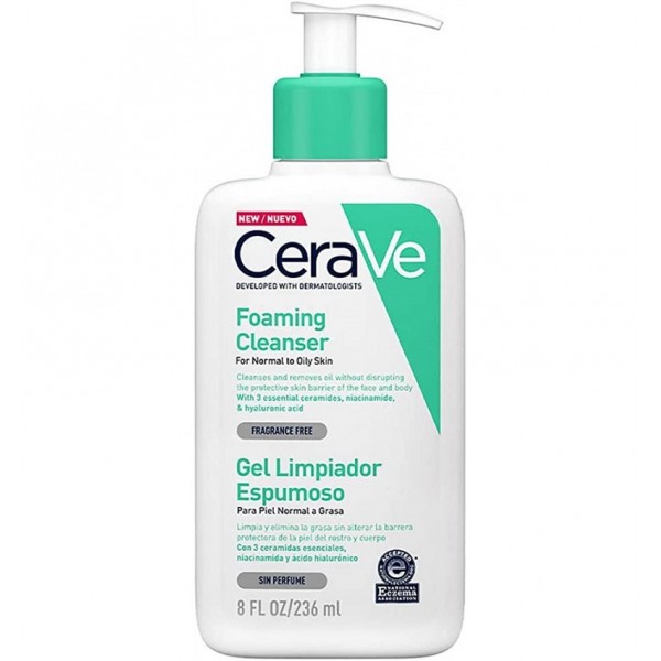 CERAVE GEL LIMPIADOR ESPUMOSO  1 ENVASE 236 ML