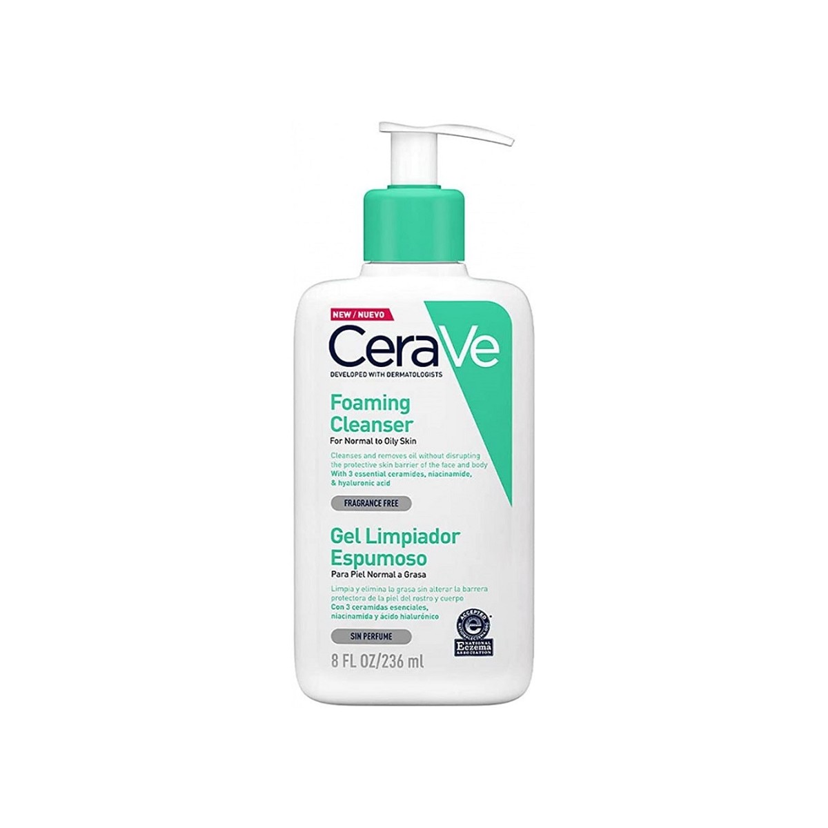 CERAVE GEL LIMPIADOR ESPUMOSO  1 ENVASE 236 ML