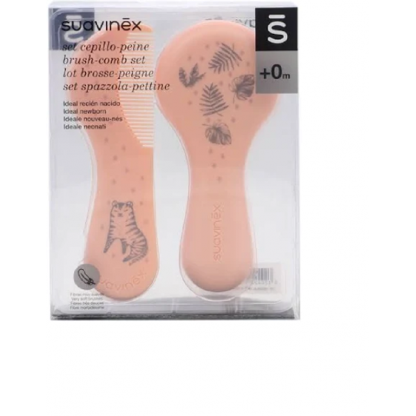 CEPILLO Y PEINE INFANTIL SOFT SUAVINEX ROSA DECORADO