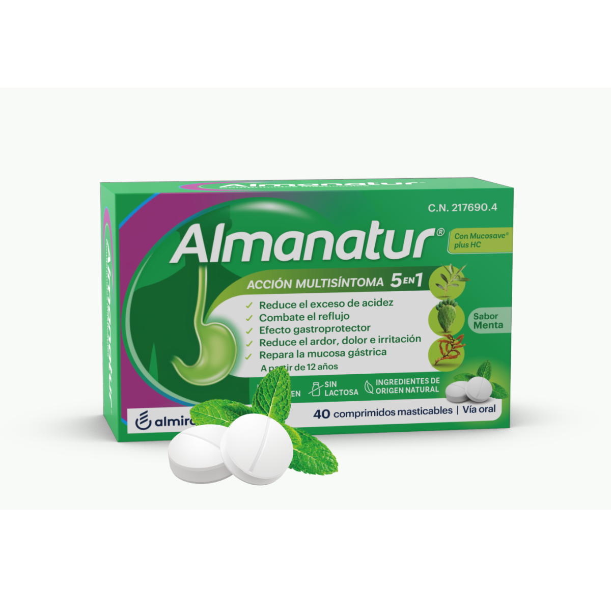 ALMANATUR  40 COMPRIMIDOS MASTICABLES SABOR MENTA