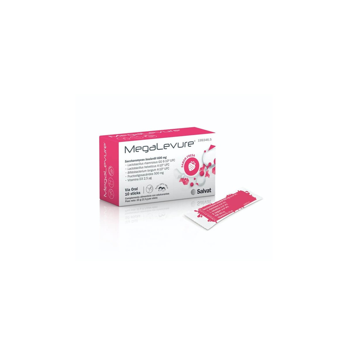 MEGALEVURE RESET  10 STICKS 2,3 G SABOR FRESA